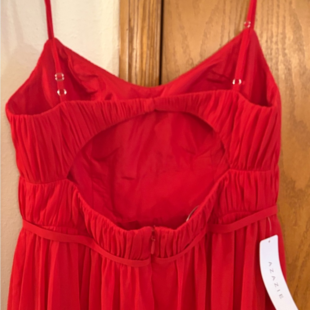 Azazie Vibrant Red Chemise - Picture 4 of 5